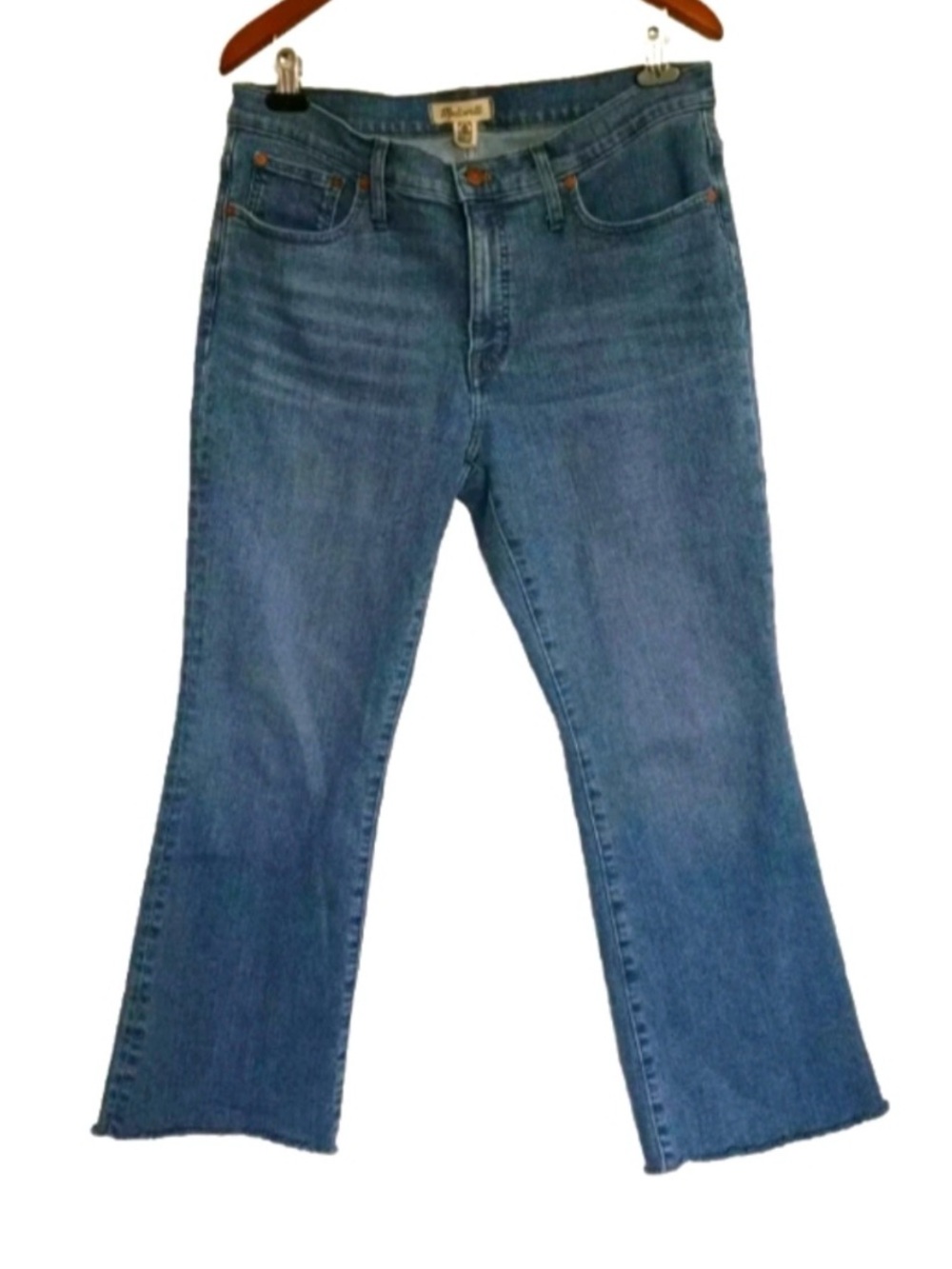 Madewell Mid-Rise Kick Out Jeans - fray hem 31